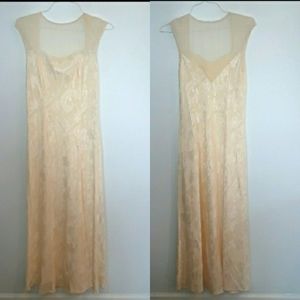 Victoria's Secret vintage gold tag ivory slip maxi dress